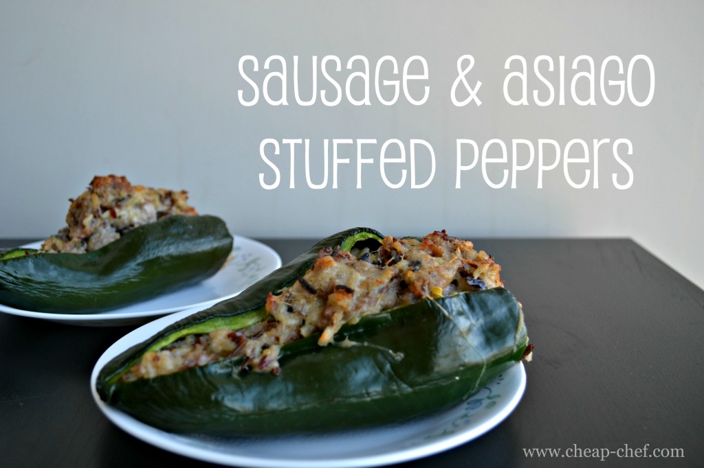 Sausage and Asiago Stuffed Peppers