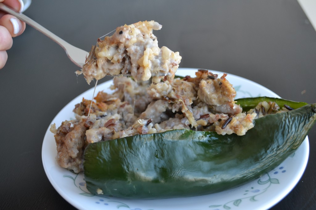 Sausage and Asiago Stuffed Peppers